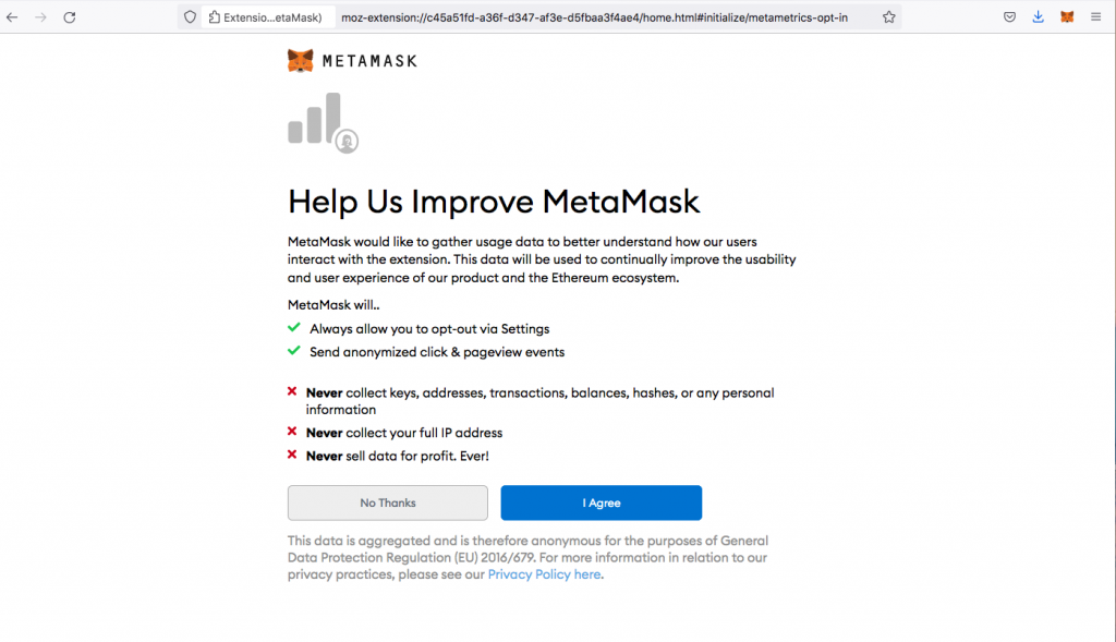 Installing a Metamask Wallet Step 6